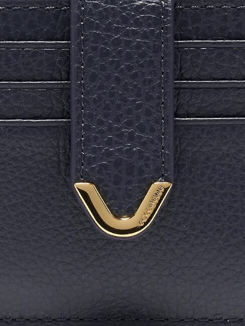 DEW Porte-cartes en cuir avec porte-monnaie bleu nuit - Portefeuilles Femme