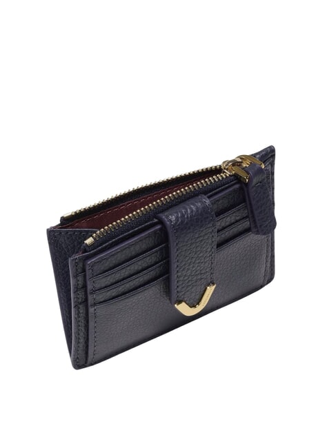 DEW Porte-cartes en cuir avec porte-monnaie bleu nuit - Portefeuilles Femme