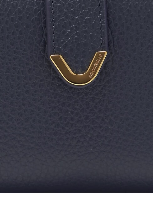 DEW Portefeuille moyen en cuir martelé bleu nuit - Portefeuilles Femme