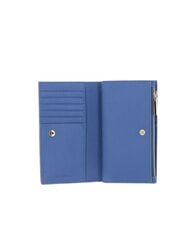 COCCINELLE METALLIC SOFT Portefeuille moyen en cuir martel&eacute; bleu - Portefeuilles Femme - 3