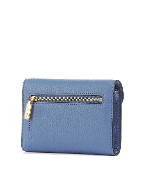 BEAT SOFT Portefeuille moyen en cuir martelé bleu - Portefeuilles Femme