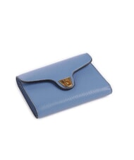 COCCINELLE BEAT SOFT Portefeuille moyen en cuir martelé bleu - Portefeuilles Femme - 4