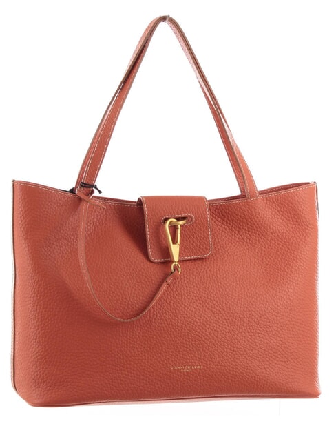 MARISOL Sac shopping en cuir corail - Sacs pour Femme