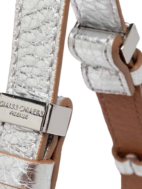 PENELOPE Sac bandoulière en cuir argent-caramel - Sacs pour Femme