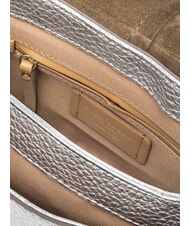 GIANNI CHIARINI HELENA ROUND Sac en cuir avec double bandoulière argent - Sacs pour Femme - 5