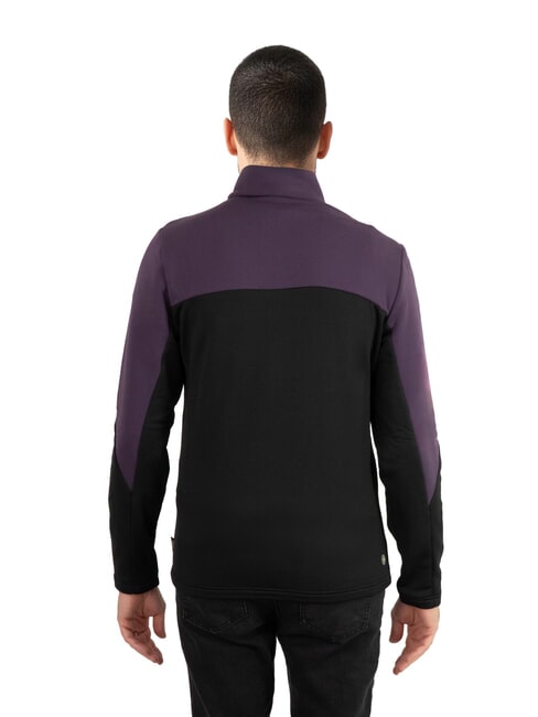 SCI FACETIME Sweat-shirt col roul&eacute; demi-zip noir-m&ucirc;re - Pulls molletonn&eacute;s