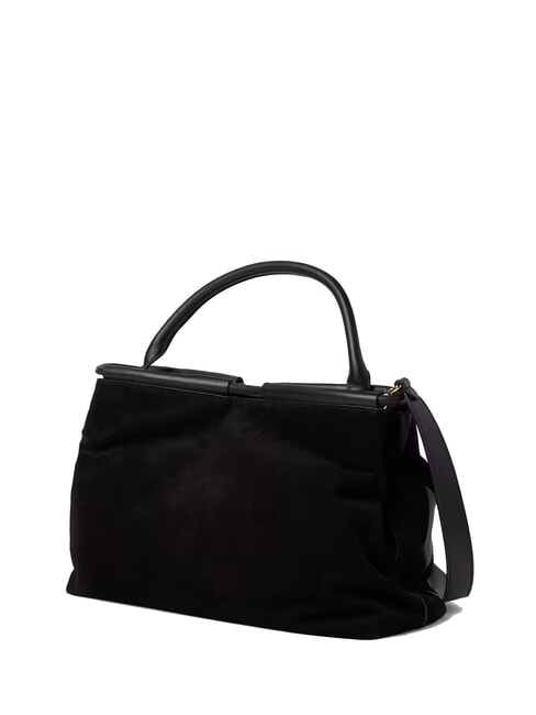 LISBET GEOMETRIC PATCH Sac &agrave; main en cuir avec bandouli&egrave;re Noir - Sacs pour Femme