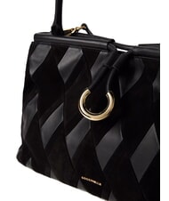 COCCINELLE LISBET GEOMETRIC PATCH Sac &agrave; main en cuir avec bandouli&egrave;re Noir - Sacs pour Femme - 3