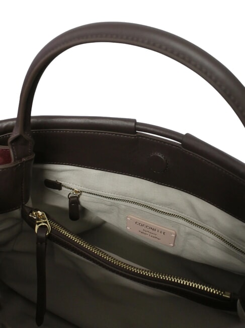 LISBET GEOMETRIC PATCH Sac à main en cuir avec bandoulière multigroseille/brun - Sacs pour Femme