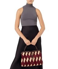 COCCINELLE LISBET GEOMETRIC PATCH Sac à main en cuir avec bandoulière multigroseille/brun - Sacs pour Femme - 5