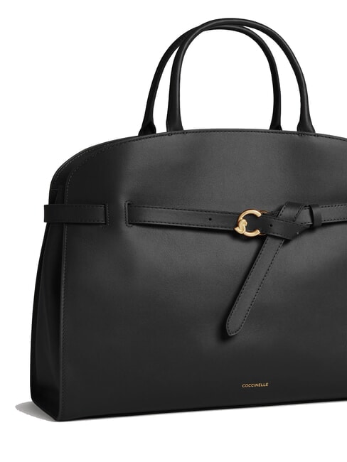 SABINE Sac à main en cuir avec bandoulière Noir - Sacs pour Femme