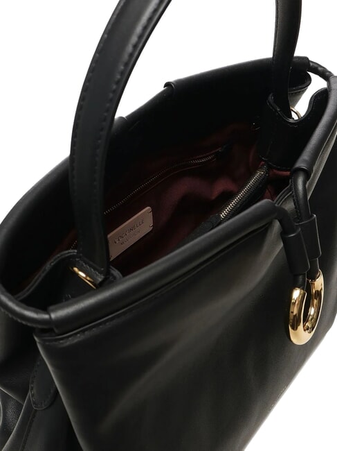 LISBET Sac à main en cuir avec bandoulière Noir - Sacs pour Femme
