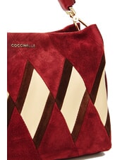 COCCINELLE BOHEME NEW GEOMETETRIC PATCH Sac à main en cuir suédé avec bandoulière mûres/groseilles - Sacs pour Femme - 3