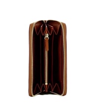 COCCINELLE METALLIC SOFT Portefeuille zippé en cuir texturé Cognac - Portefeuilles Femme - 2