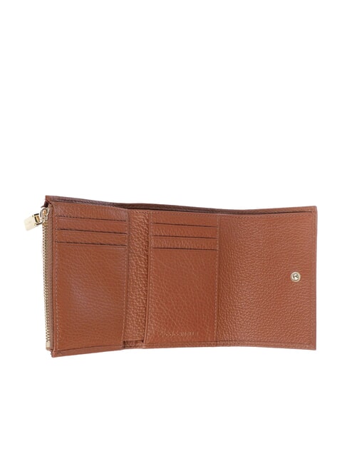 METALLIC SOFT  Petit portefeuille en cuir Cognac - Portefeuilles Femme