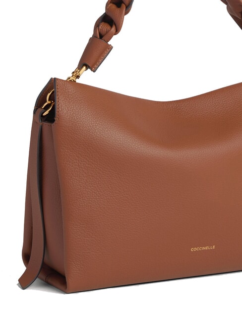 BOHEME GRANA DOUBLE Sac &agrave; main, avec bandouli&egrave;re, en cuir cognac/noir - Sacs pour Femme