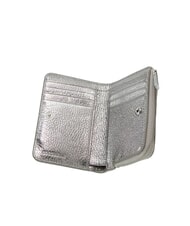 COCCINELLE METALLIC SOFT Petit portefeuille en cuir acier - Portefeuilles Femme - 2