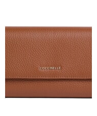COCCINELLE METALLIC SOFT Grand portefeuille en cuir Cognac - Portefeuilles Femme - 4