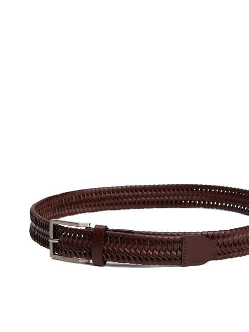 OLIVER Ceinture en cuir caf&eacute; en grains - Ceintures