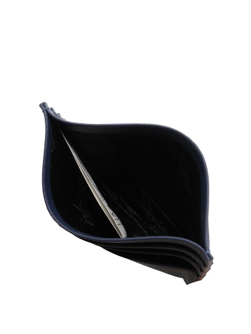 BASIC Porte-cartes plat en cuir bleu - Portefeuilles Femme