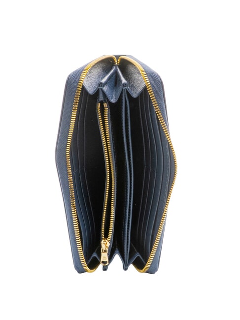 BASIC Portefeuille en cuir zipp&eacute; bleu - Portefeuilles Femme