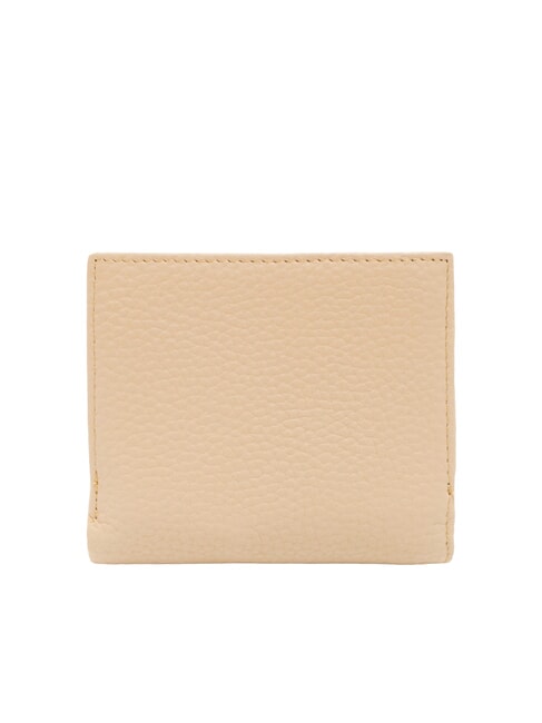 BASIC Portefeuille compact en cuir beige - Portefeuilles Femme
