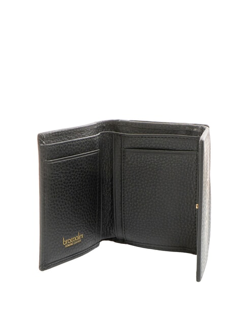 BASIC Portefeuille compact en cuir noir - Portefeuilles Femme