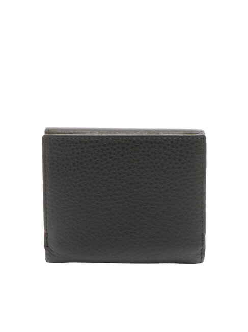 BASIC Portefeuille compact en cuir noir - Portefeuilles Femme