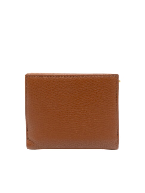BASIC Portefeuille compact en cuir marron - Portefeuilles Femme