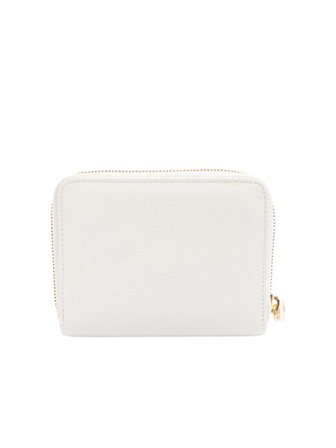 BASIC Petit portefeuille en cuir zipp&eacute; blanc - Portefeuilles Femme