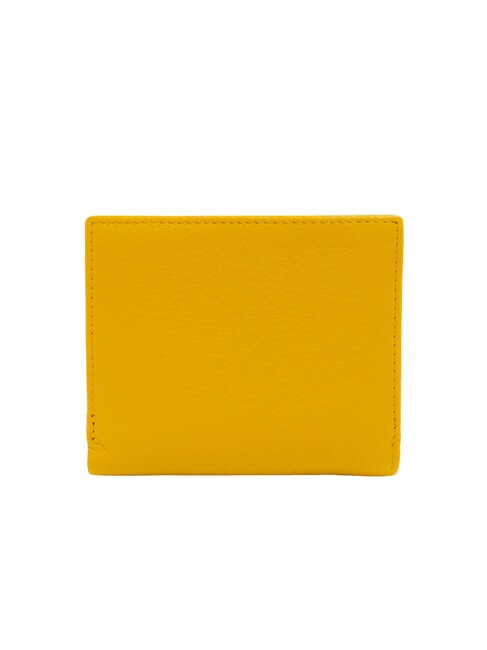 BASIC Portefeuille compact en cuir jaune - Portefeuilles Femme