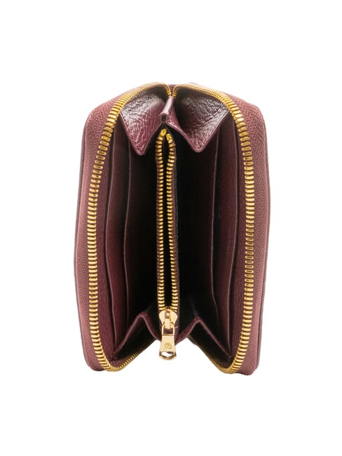BASIC Petit portefeuille en cuir zippé Bourgogne - Portefeuilles Femme