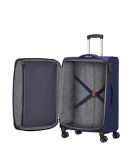 AMERICAN TOURISTER BLAZING RIDE Ensemble de 3 valises à roulettes + sac de voyage + 2 sacs à dos + 2 trousses de beauté bleu marine/orange - Ensemble Valises - 3