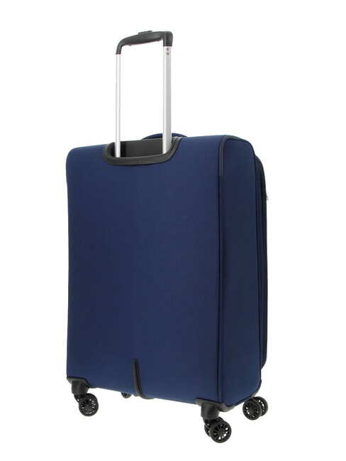 BLAZING RIDE Ensemble de 3 valises à roulettes + sac de voyage + 2 sacs à dos + 2 trousses de beauté bleu marine/orange - Ensemble Valises