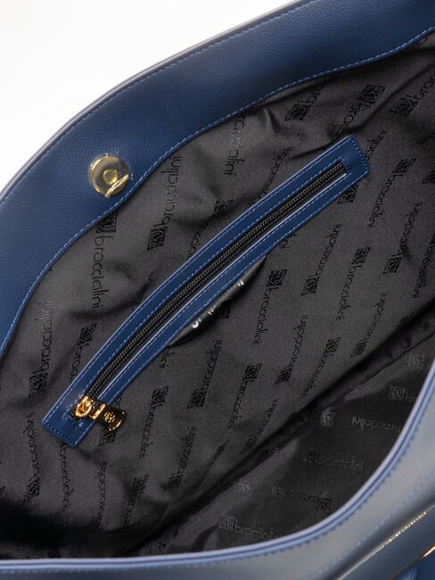 GRETA Sac à bandoulière en cuir bleu - Sacs pour Femme