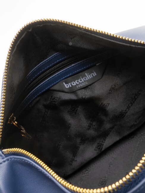 GRETA Sac cartable en cuir avec bandoulière bleu - Sacs pour Femme