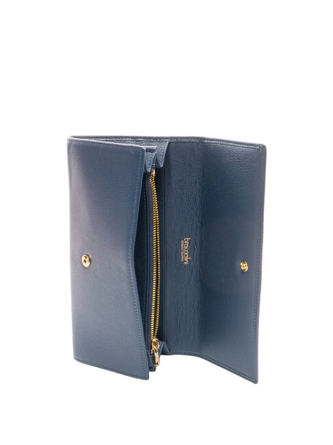 BASIC Portefeuille continental en cuir bleu - Portefeuilles Femme