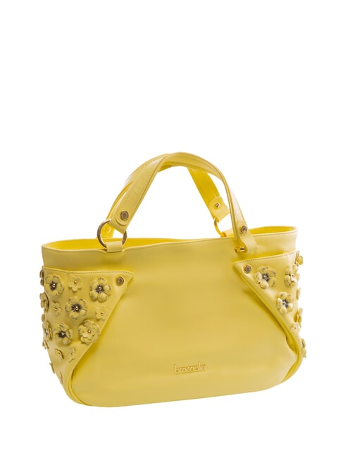SOFIA Sac à main en cuir avec petites fleurs jaune - Sacs pour Femme