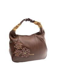 BRACCIALINI SARA Sac bandouli&egrave;re hobo en cuir &agrave; fleurs marron - Sacs pour Femme - 2