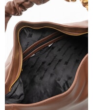 BRACCIALINI SARA Sac bandouli&egrave;re hobo en cuir &agrave; fleurs marron - Sacs pour Femme - 5