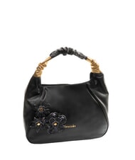 BRACCIALINI SARA Sac bandouli&egrave;re hobo en cuir &agrave; fleurs noir - Sacs pour Femme - 2