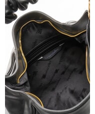 BRACCIALINI SARA Sac bandouli&egrave;re hobo en cuir &agrave; fleurs noir - Sacs pour Femme - 4