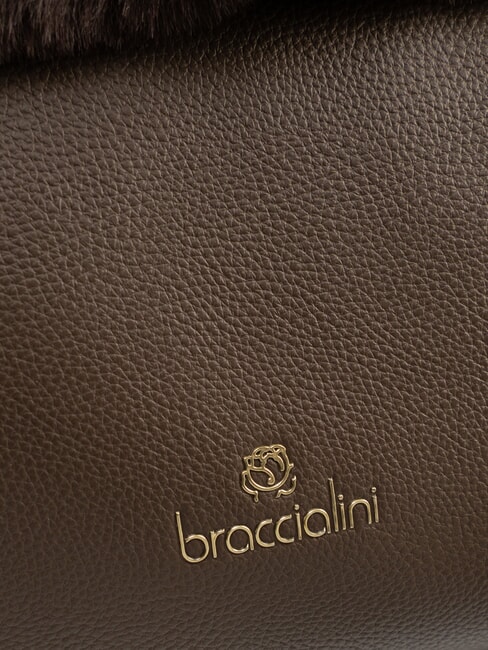 BETH FUR Sac &agrave; main avec pochette marron - Sacs pour Femme