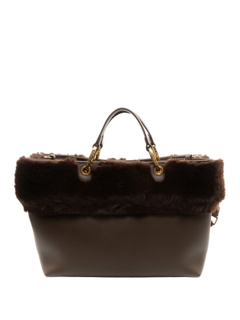 BETH FUR Sac &agrave; main avec pochette marron - Sacs pour Femme