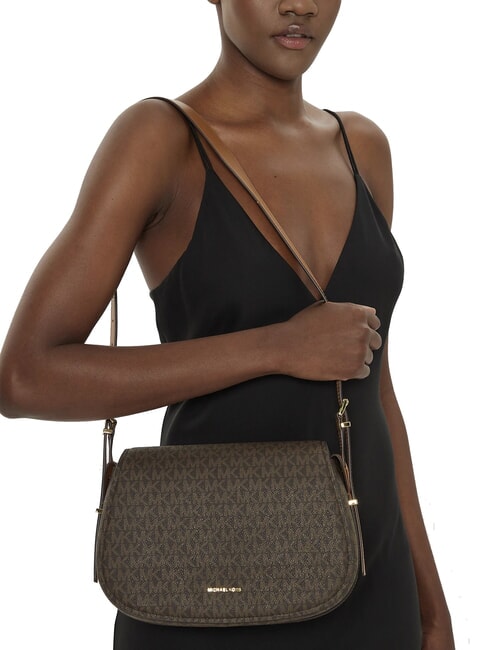 LYDIA Sac bandoulière à rabat brn/gland - Sacs pour Femme