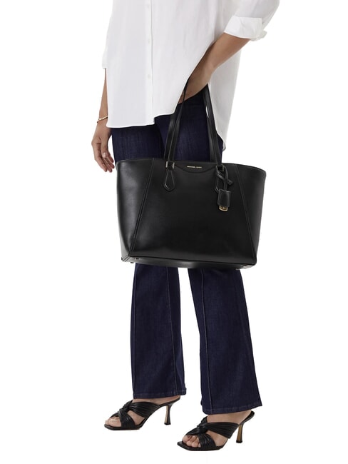 TARYN sac cabas bandoulière en cuir noir - Sacs pour Femme