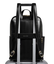 PIQUADRO BLUE SQUARE  Sac à dos pour ordinateur portable 14 pouces, en cuir Noir - Sacs à dos pour ordinateur portable - 3