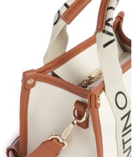 MARIO VALENTINO CANDLE Petit sac à main en toile naturel/cuir - Sacs pour Femme - 3