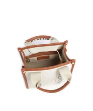 MARIO VALENTINO CANDLE Petit sac à main en toile naturel/cuir - Sacs pour Femme - 4