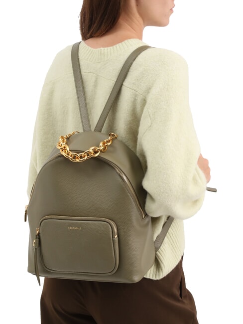 FENIX Sac à dos moyen en cuir vert laurier - Sacs pour Femme